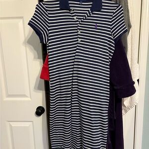 Navy and White Striped Polo Dress